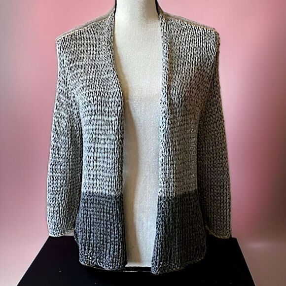Eileen Fisher Italian Yarn Cardigan L Open Knit Quiet Luxury Old Money Capsule. - Picture 13 of 13